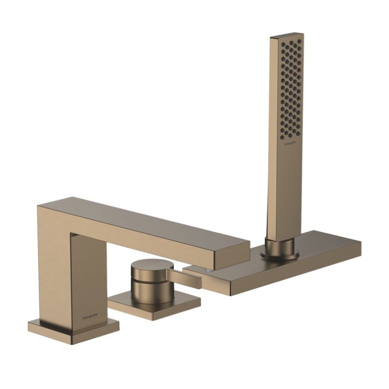 GRIFERIA DE BAÑERA BORDE 3 AGUJEROS MONOMANDO TECTURIS E BRONCE CEPILLADO