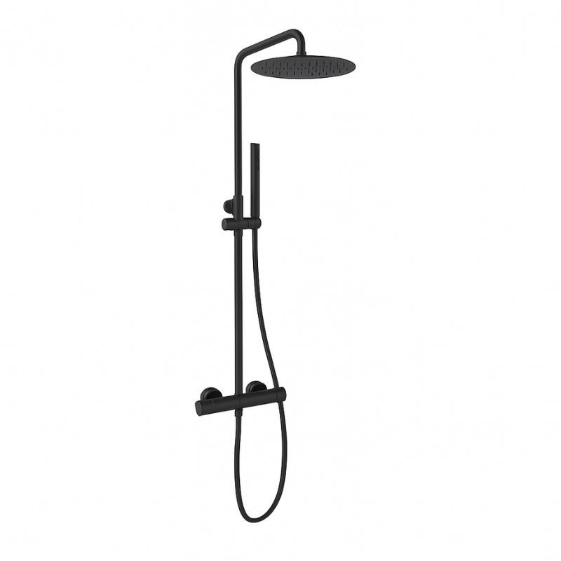 COLUMNA DE DUCHA TERMOSTÁTICA LOOP K NEGRO MATE