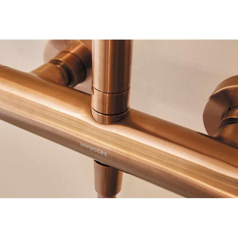 COLUMNA DE DUCHA TERMOSTÁTICA LOOP K ORO ROSA CEPILLADO