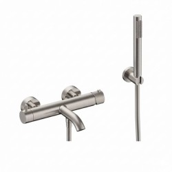 KIT GRIFERÍA MONOMANDO EMPOTRADA DE BAÑERA FLEXO SILICONA LOOP K NIQUEL CEPILLADO