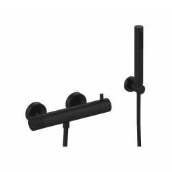 KIT GRIFERÍA TERMOSTÁTICA EMPOTRADA DE DUCHA CON FLEXO SILICONA LOOP K ORO ROSA CEPILLLADO