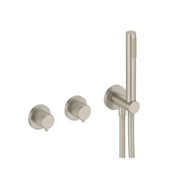 GRIFERÍA TERMOSTÁTICA PARA MURAL DUCHA HORIZONTAL 2-3 VÍAS FLEXO SILICONA LOOP K NIQUEL CEPILLADO