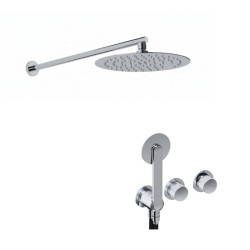 KIT GRIFERÍA MONOMANDO DE DUCHA DEDAL PLISSÉ CROMO