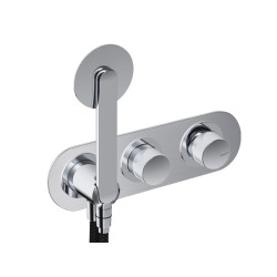 GRIFERÍA MONOMANDO OVAL DE DUCHA DEDAL PLISSÉ CROMO