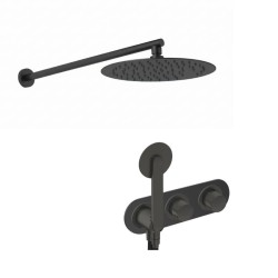 KIT GRIFERÍA MONOMANDO OVAL DE DUCHA DEDAL PLISSÉ RAW METAL