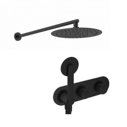 KIT GRIFERÍA MONOMANDO DE DUCHA DEDAL NEGRO MATE