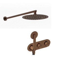 KIT GRIFERÍA MONOMANDO DE DUCHA DEDAL ORO ROSA CEPILLADO