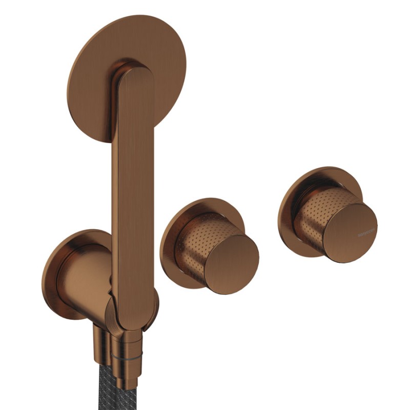 GRIFERÍA MONOMANDO DE DUCHA DEDAL ORO ROSA CEPILLADO