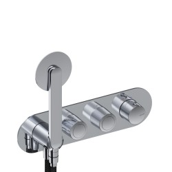 GRIFERÍA TERMOSTÁTICA OVAL DE DUCHA DEDAL PLISSÉ CROMO