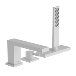 GRIFERÍA DE BAÑERA BORDE 3 AGUJEROS MONOMANDO TECTURIS E BLANCO MATE