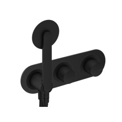 GRIFERÍA MONOMANDO OVAL DE DUCHA DEDAL PLISSÉ NEGRO MATE