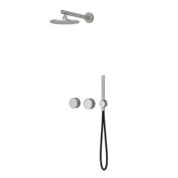 KIT GRIFERÍA TERMOSTÁTICA DE DUCHA 2 SALIDAS INCOOL ACERO PVD