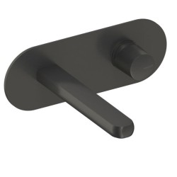 MONOMANDO DE LAVABO EMPORTADO OVAL DEDAL PLISSÉ RAW METAL