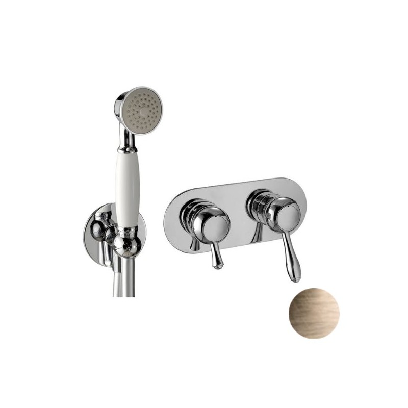 GRIFERÍA DE EMPOTRAR MONOMANDO DE DUCHA NORAY BRONCE VIEJO CEPILLADO