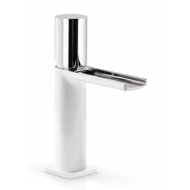 MONOMANDO DE LAVABO CASCADA LIBRE LOFT COLORS CROMO-BLANCO
