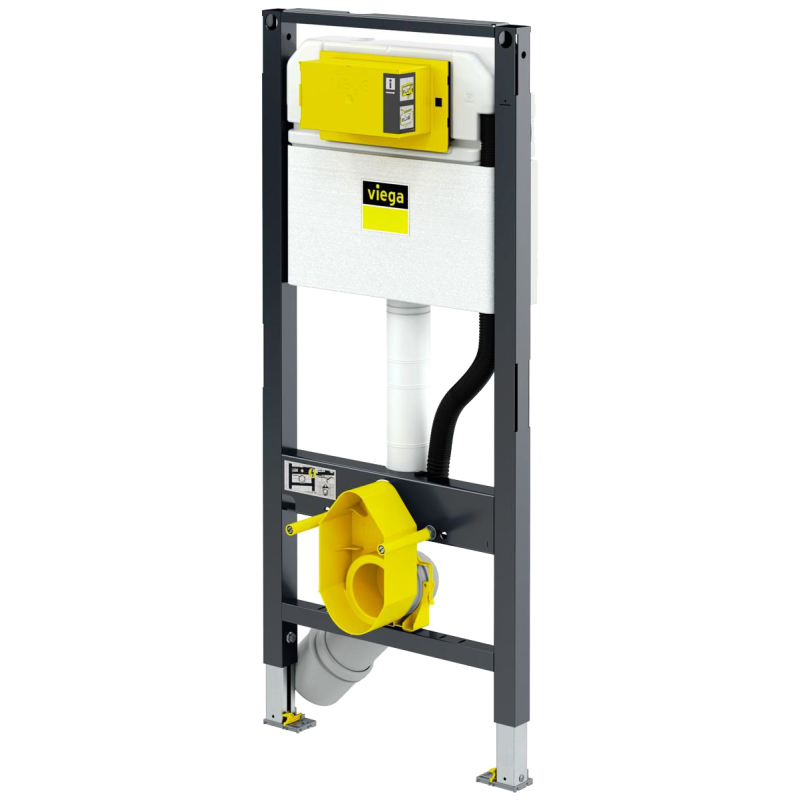 Sanitario suspendido The Gap Square Roca | Pack con bastidor Viega y pulsador blanco