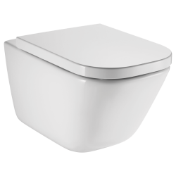 Sanitario suspendido The Gap Square Roca | Pack con bastidor Viega y pulsador blanco