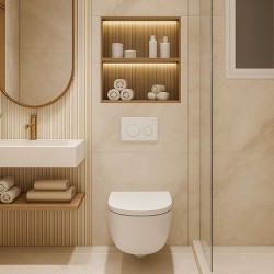 Sanitario suspendido The Gap Square Roca | Pack con bastidor Viega y pulsador blanco