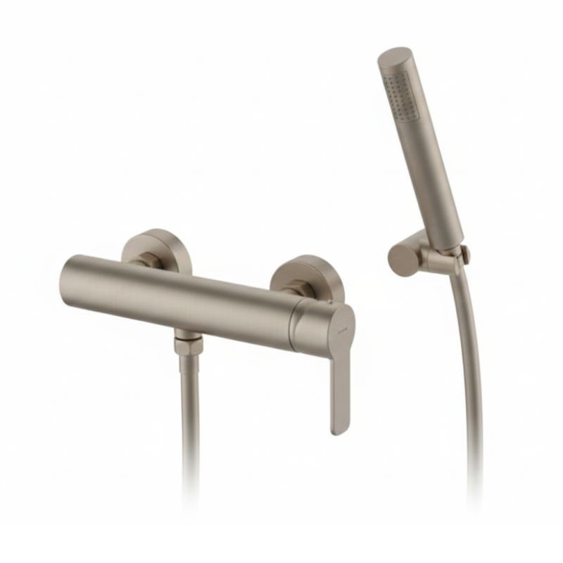 GRIFERÍA MONOMANDO DE DUCHA TOKE NIQUEL CEPILLADO CON EQUIPO