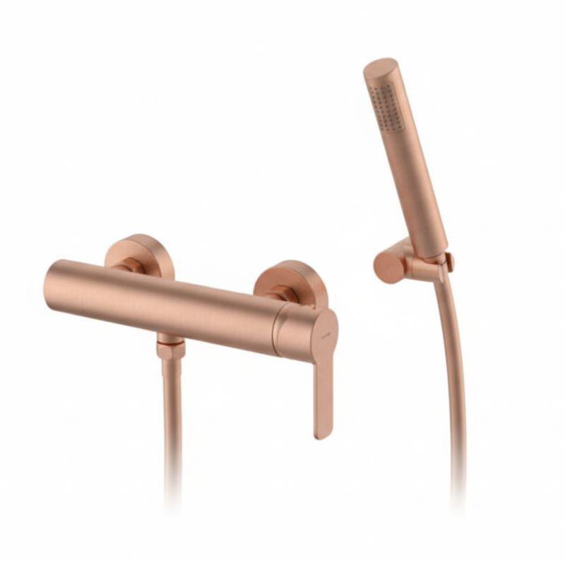 GRIFERÍA MONOMANDO DE DUCHA TOKE ORO ROSA CEPILLADO CON EQUIPO
