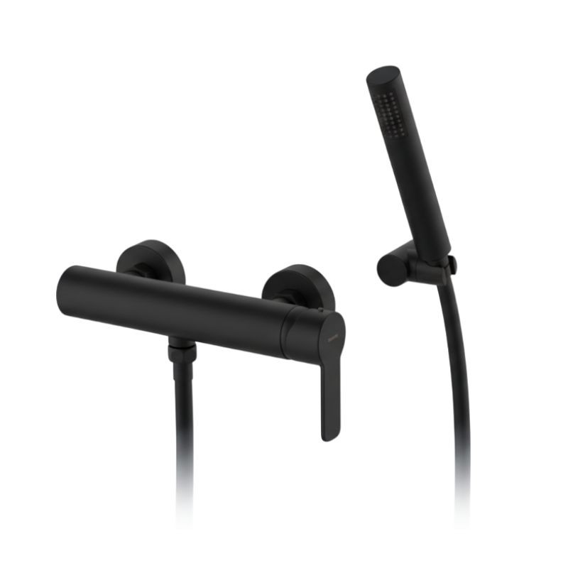 GRIFERÍA MONOMANDO DE DUCHA TOKE NEGRO CON EQUIPO