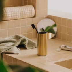 LOGIC PORTACEPILLOS ENCIMERA ORO CEPILLADO