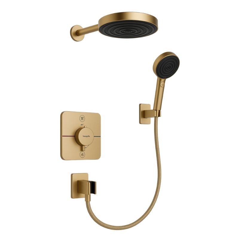 CONJUNTO DE DUCHA TERMOSTÁTICA EMPOTRADA PULSIFY BRONCE CEPILLADO