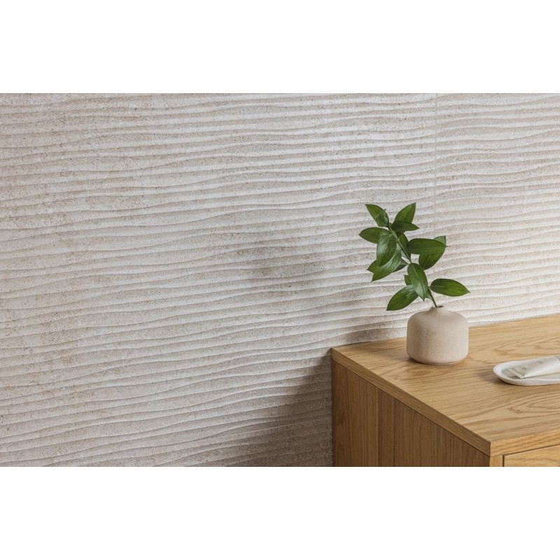 VERSA WALL WAVES WHITE NATURAL 33,3X100 RECTIFICADO