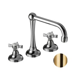 GRIFERÍA DE LAVABO CAÑO CENTRAL GIRATORIO 1880 LATON PULIDO