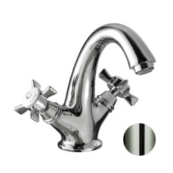 GRIFERÍA DE LAVABO CAÑO FIJO 1880 NIQUEL BRILLO PVD