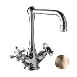 GRIFERÍA DE LAVABO CAÑO GIRATORIO 1880 BRONCE VIEJO