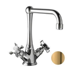 GRIFERÍA DE LAVABO CAÑO GIRATORIO 1880 ORO MATE PVD