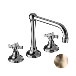 GRIFERÍA DE LAVABO CAÑO CENTRAL GIRATORIO 1880 BRONCE VIEJO