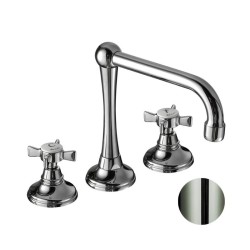 GRIFERÍA DE LAVABO CAÑO CENTRAL GIRATORIO 1880 NIQUEL BRILLO PVD