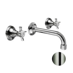 GRIFERÍA DE LAVABO EMPOTRADA CAÑO 17 CM 1880 NIQUEL BRILLO PVD