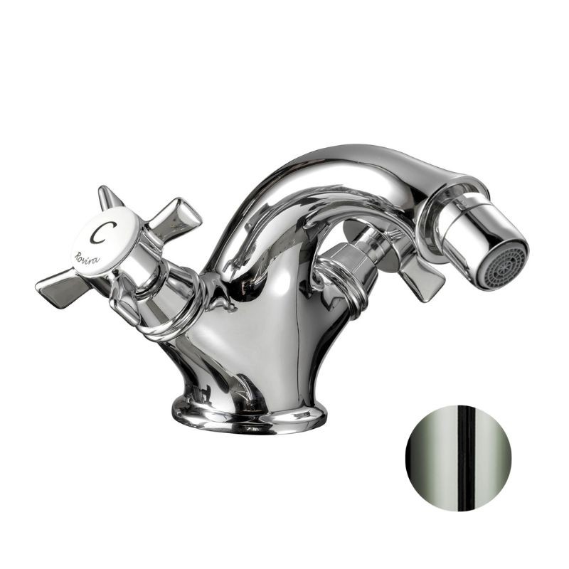 GRIFERÍA DE BIDE CAÑO FIJO 1880 NIQUEL BRILLO PVD