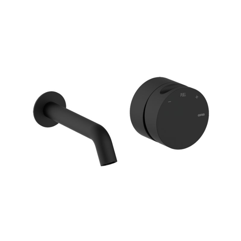 MONOMANDO DE LAVABO DE EMPOTRAR CAÑO 20CM INCOOL NEGRO