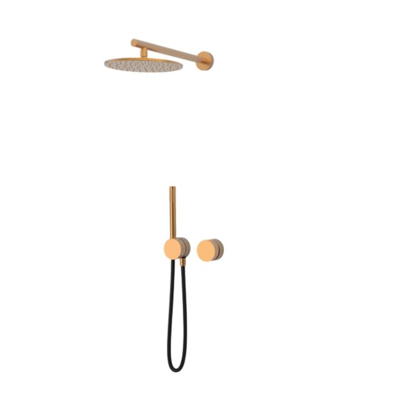 KIT GRIFERÍA MONOMANDO DE DUCHA 2 SALIDAS INCOOL COBRE PVD