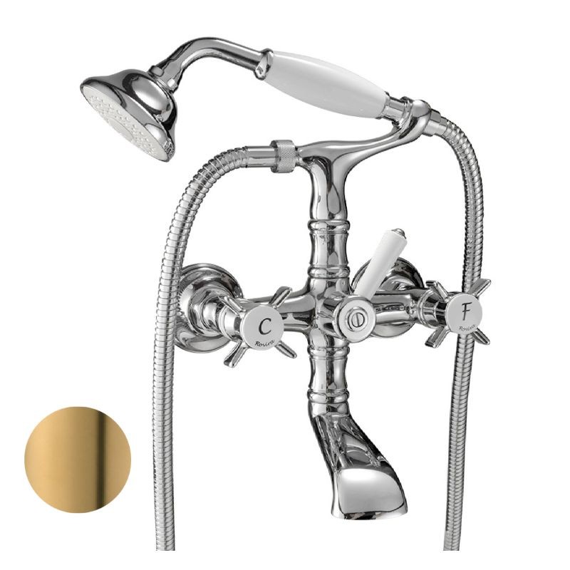 GRIFERÍA DE BAÑO CON EQUIPO BIMANDO 1880 ORO