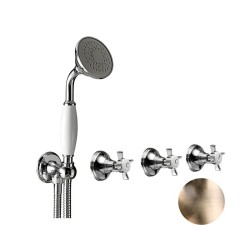 GRIFERÍA EMPOTRADA BIMANDO CON 2 VIAS 1880 BRONCE VIEJO