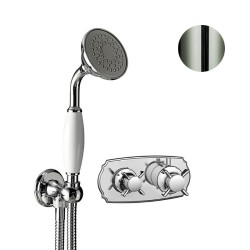 GRIFERÍA EMPOTRADA TERMOSTÁTICA CON 2 VIAS 1880 NIQUEL BRILLO