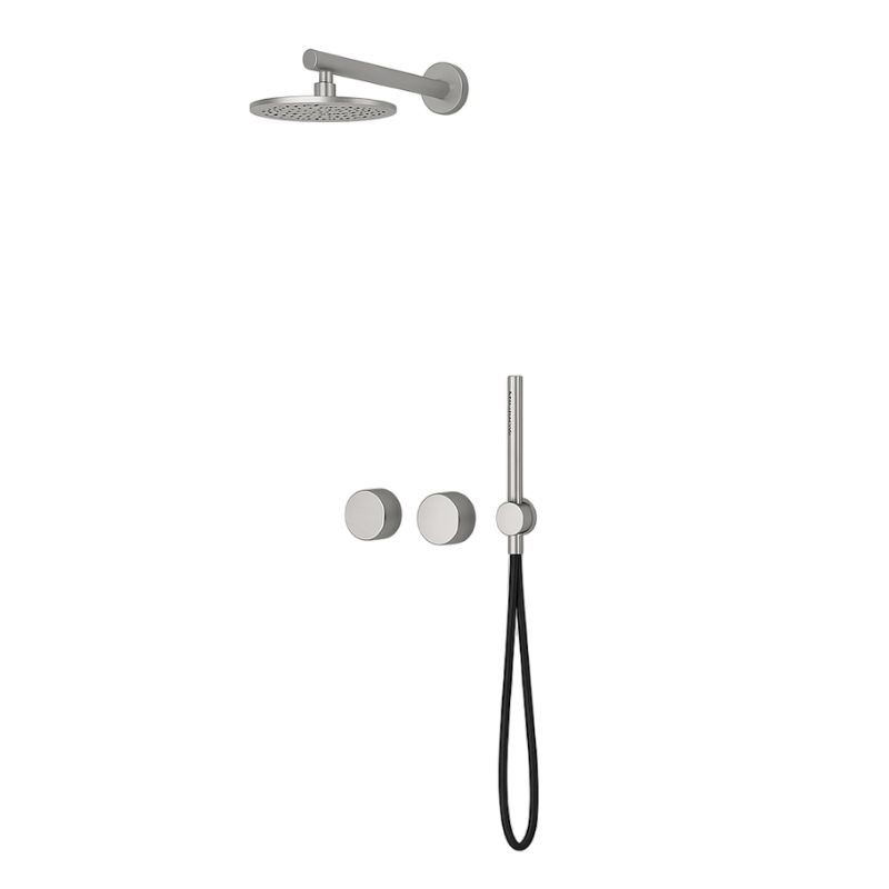 KIT GRIFERÍA TERMOSTÁTICA DE DUCHA 2 SALIDAS INCOOL ACERO PVD