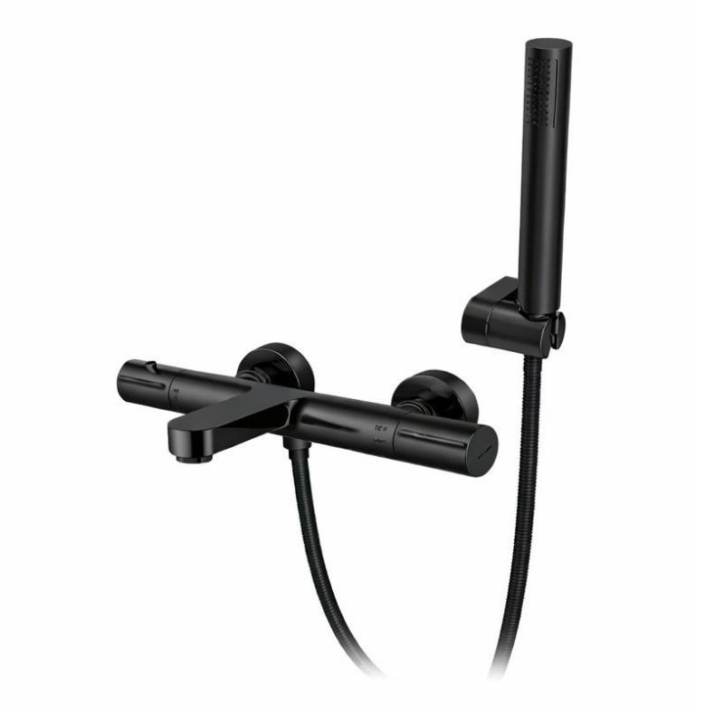 GRIFERÍA DE DUCHA Y BAÑO TERMOSTÁTICA CAGLIARI B NEGRO