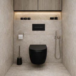 Inodoro suspendido Becrisa Magenta Negro Mate – Diseño y rendimiento