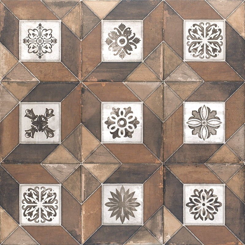 ELEGANCE DECORADO BROWN 20X20 ANTIDESLIZANTE