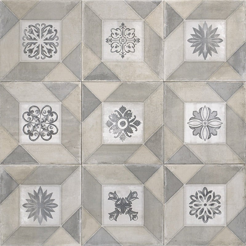 ELEGANCE DECORADO GREY 20X20 ANTIDESLIZANTE