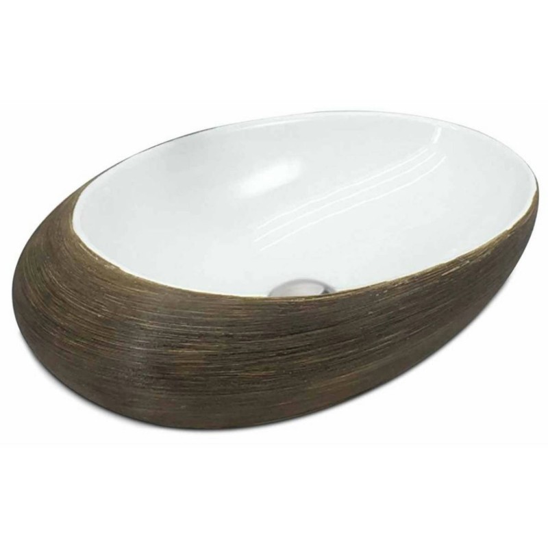 LAVABO COCO 49X26 MARRON BRILLO