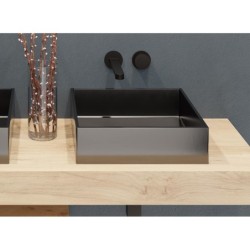 LAVABO CUBE 40X40 NEGRO MATE