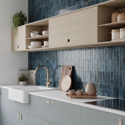 Azulejo Easy Limit Blue Mate 32x62.5 cm Mykonos porcelánico revestimiento monocolor