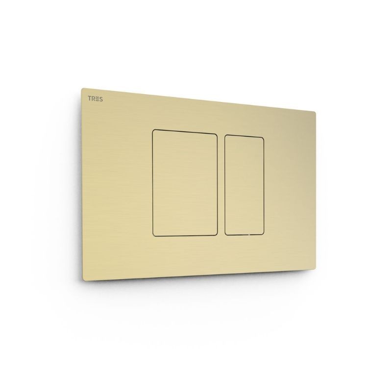 PULSADOR WC SYSTEMS DOBLE DESCARGA CUADRADO CAVA DORADO